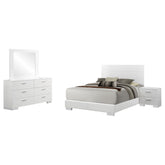 Felicity 4-piece California King Bedroom Set White Gloss